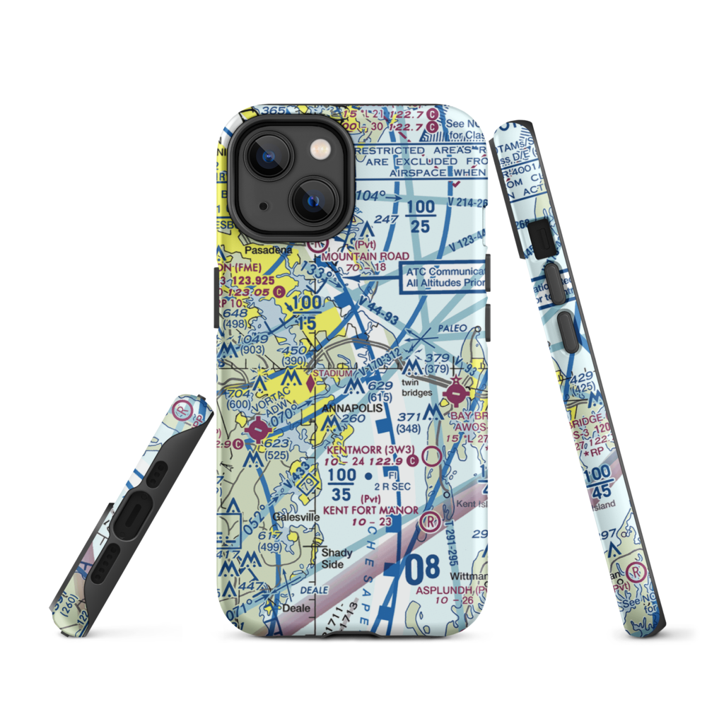 Annapolis Seaplane Base (01MD) VFR Sectional  Tough iPhone Case iPhone 14 model shown