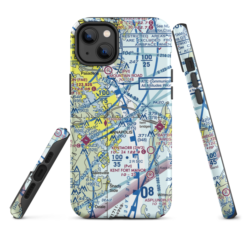 Annapolis Seaplane Base (01MD) VFR Sectional  Tough iPhone Case iPhone 14 Plus model shown