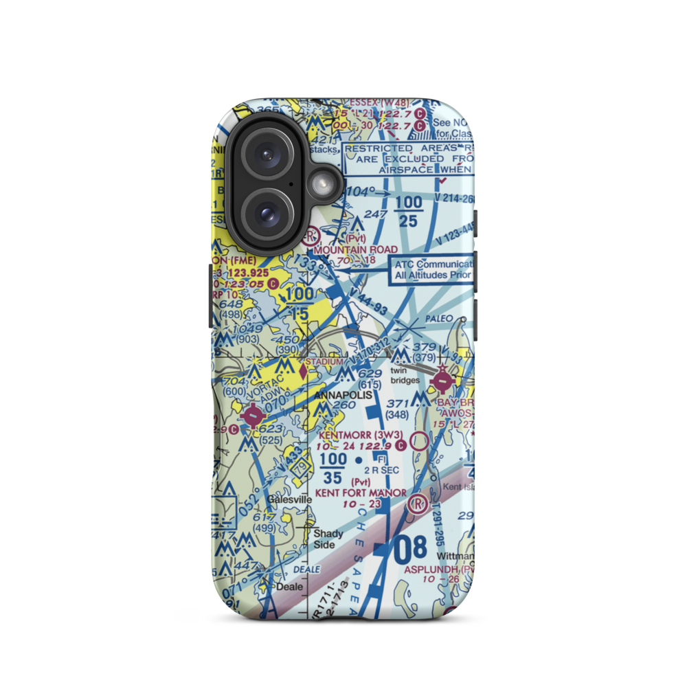 Annapolis Seaplane Base (01MD) VFR Sectional  Tough iPhone Case iPhone 16 model shown