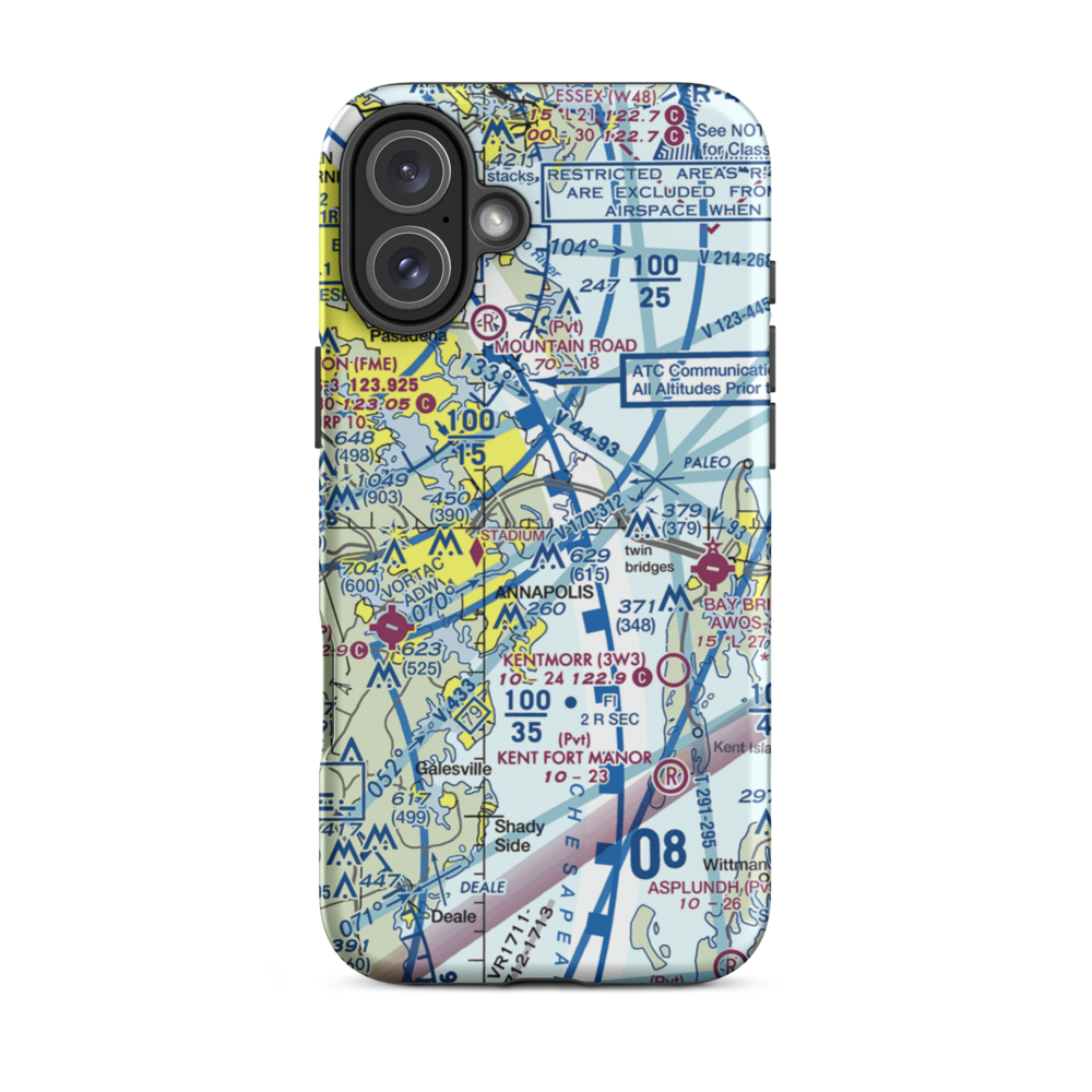 Annapolis Seaplane Base (01MD) VFR Sectional  Tough iPhone Case iPhone 16 Plus model shown