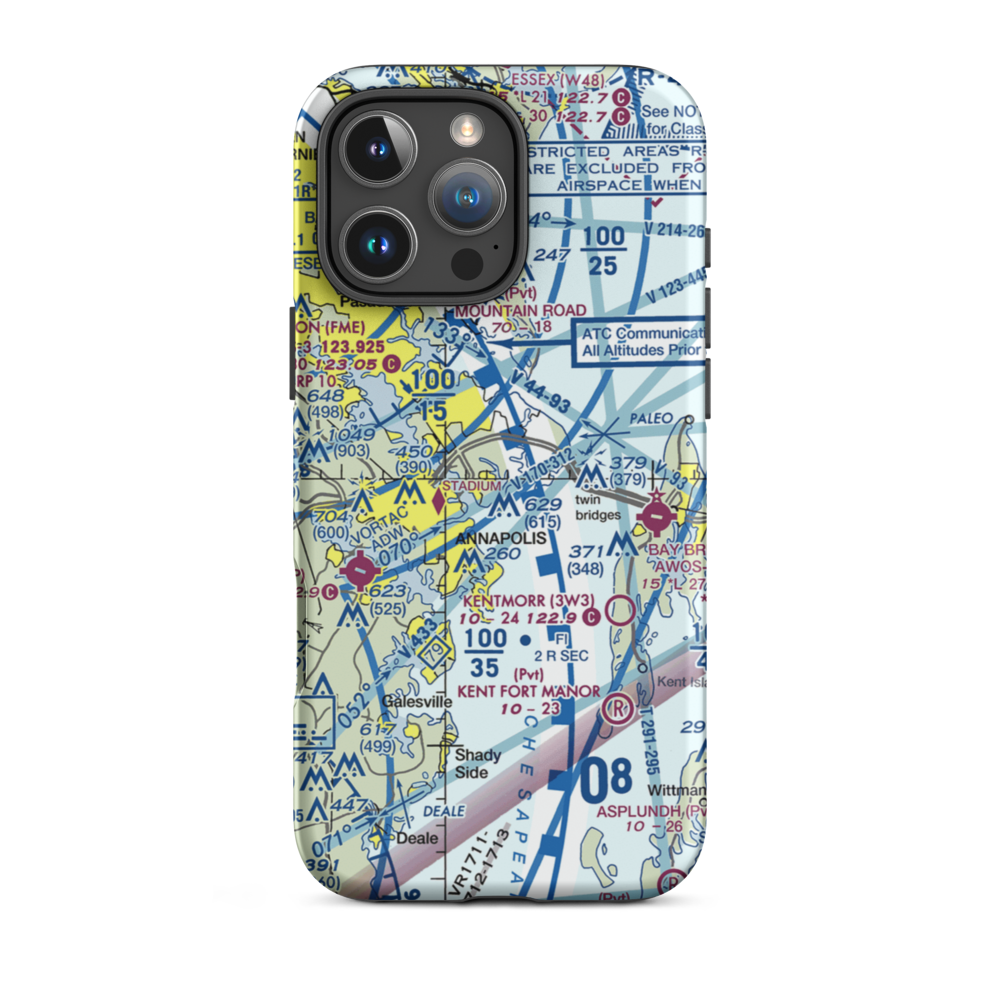 Annapolis Seaplane Base (01MD) VFR Sectional  Tough iPhone Case iPhone 16 Pro Max model shown