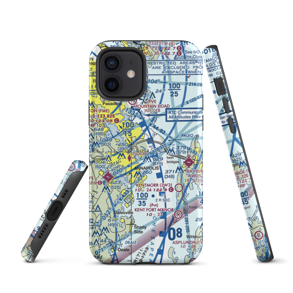 Annapolis Seaplane Base (01MD) VFR Sectional  Tough iPhone Case iPhone 12 model shown
