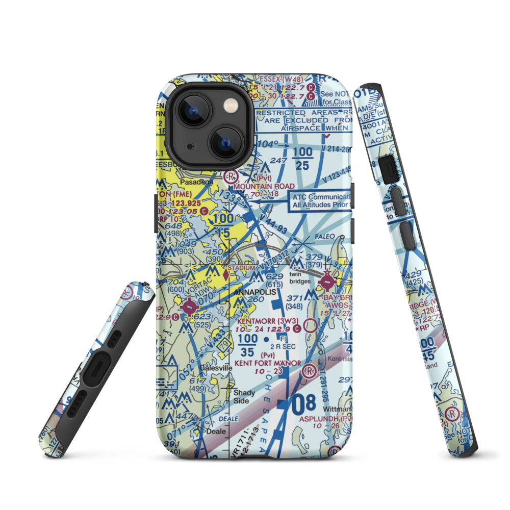 Annapolis Seaplane Base (01MD) VFR Sectional  Tough iPhone Case iPhone 13 model shown