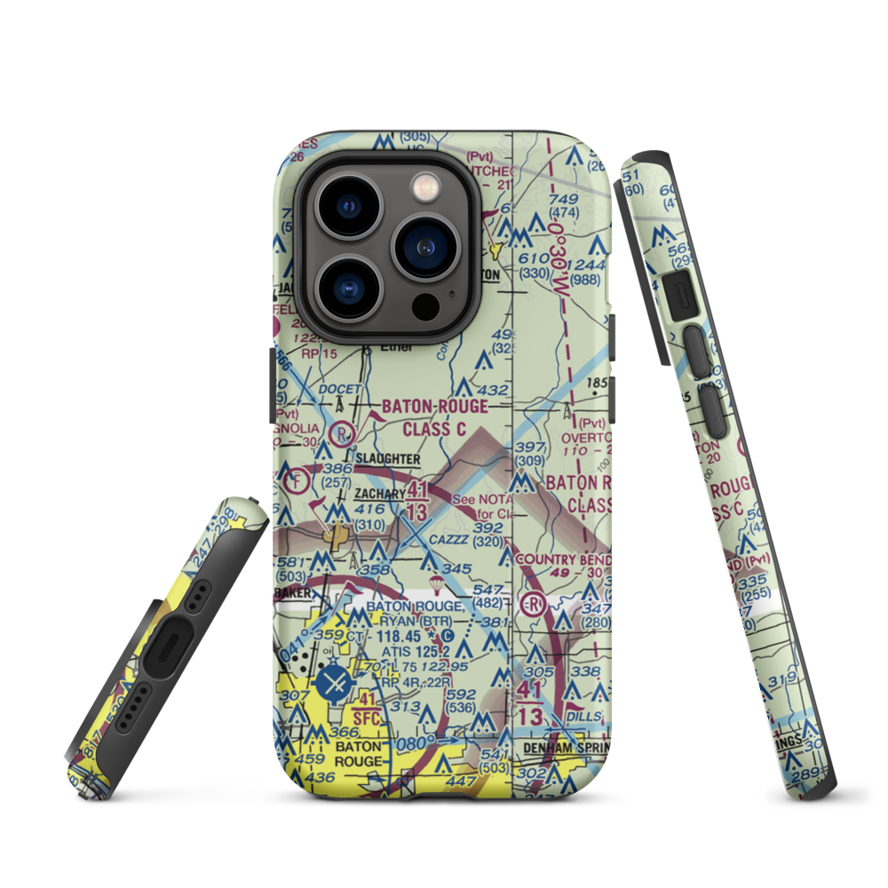 Annison Private Airport (LS25) VFR Sectional  Tough iPhone Case iPhone 14 Pro model shown