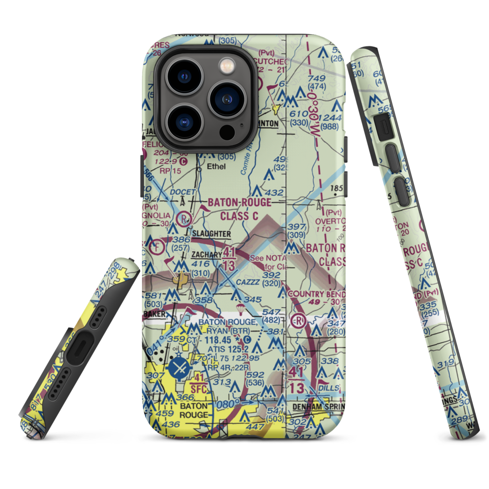 Annison Private Airport (LS25) VFR Sectional  Tough iPhone Case iPhone 14 Pro Max model shown