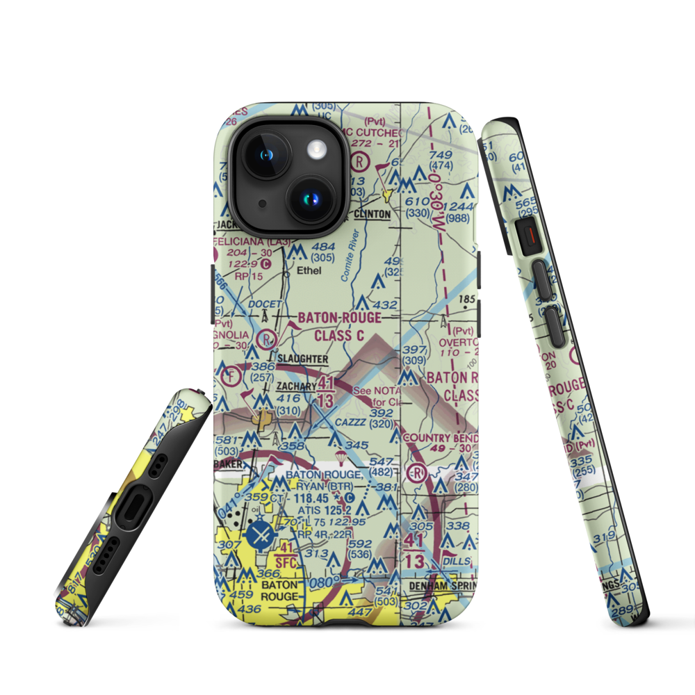 Annison Private Airport (LS25) VFR Sectional  Tough iPhone Case iPhone 15 model shown