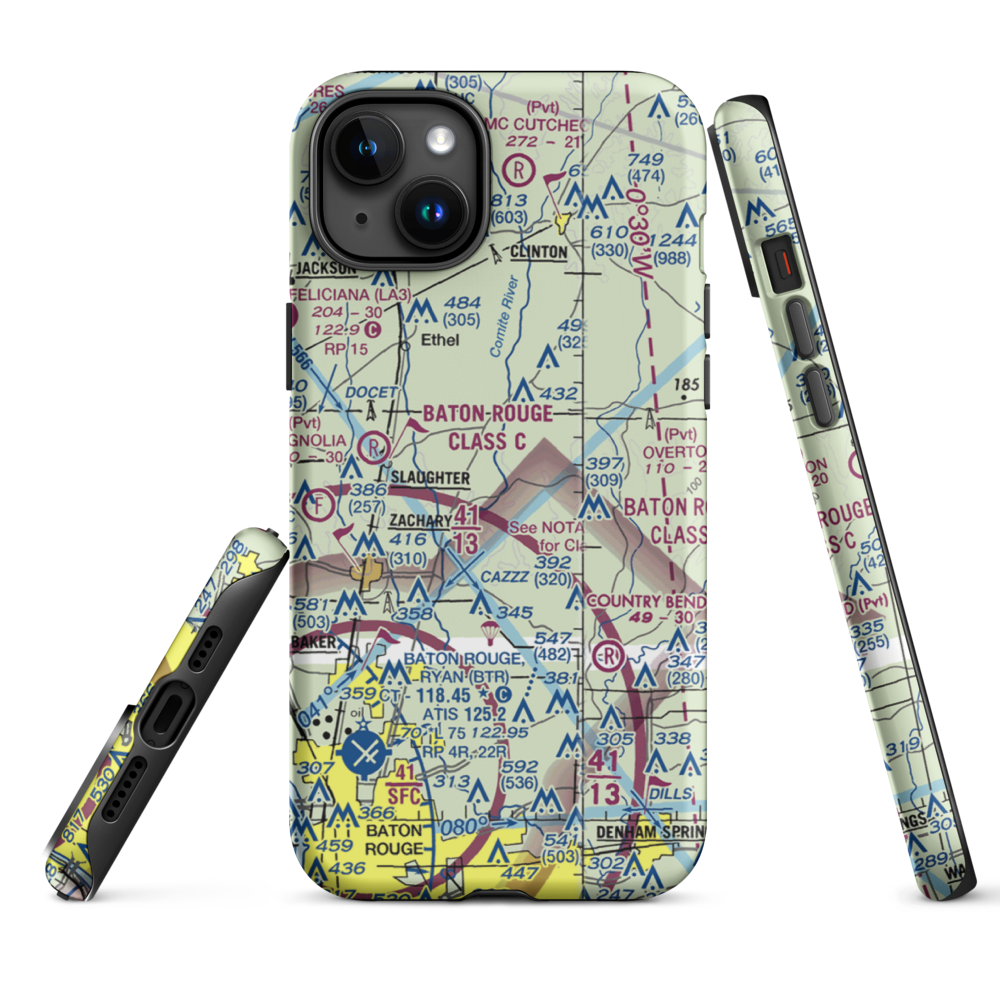 Annison Private Airport (LS25) VFR Sectional  Tough iPhone Case iPhone 15 Plus model shown