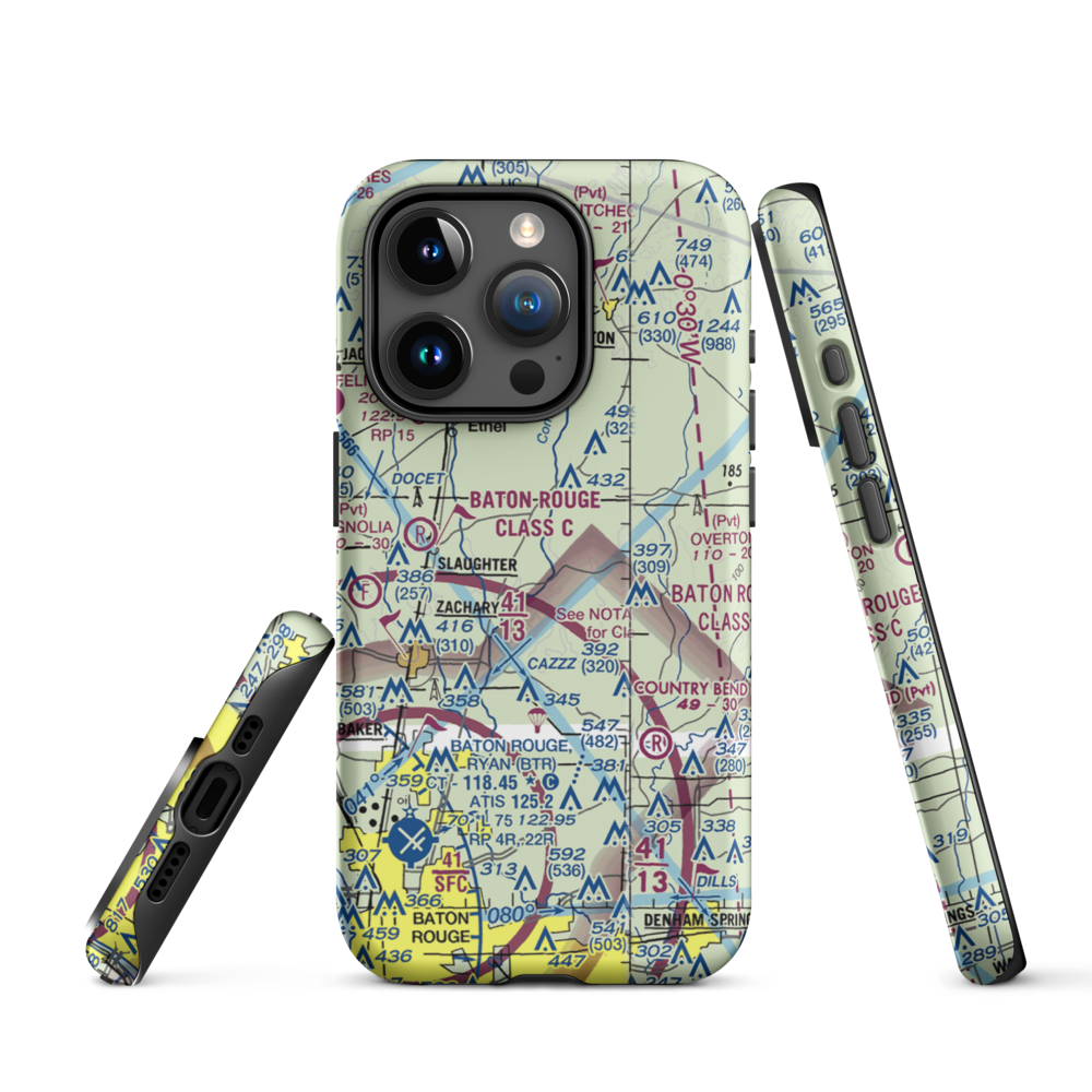 Annison Private Airport (LS25) VFR Sectional  Tough iPhone Case iPhone 15 Pro model shown