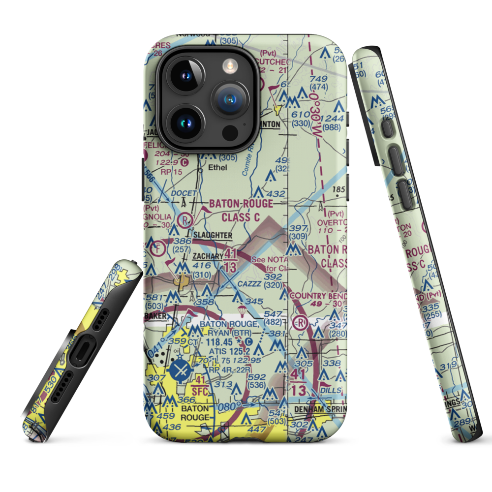 Annison Private Airport (LS25) VFR Sectional  Tough iPhone Case iPhone 15 Pro Max model shown