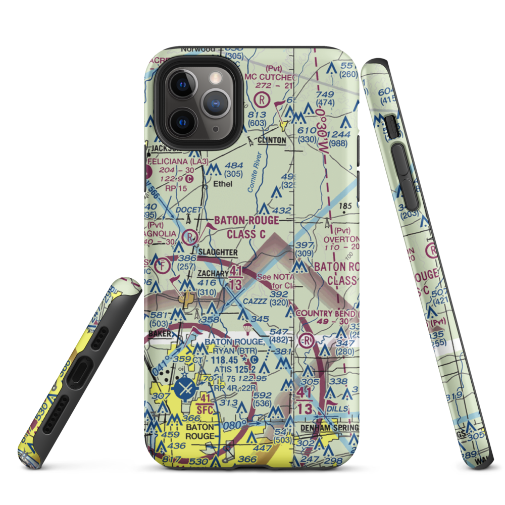 Annison Private Airport (LS25) VFR Sectional  Tough iPhone Case iPhone 11 Pro Max model shown