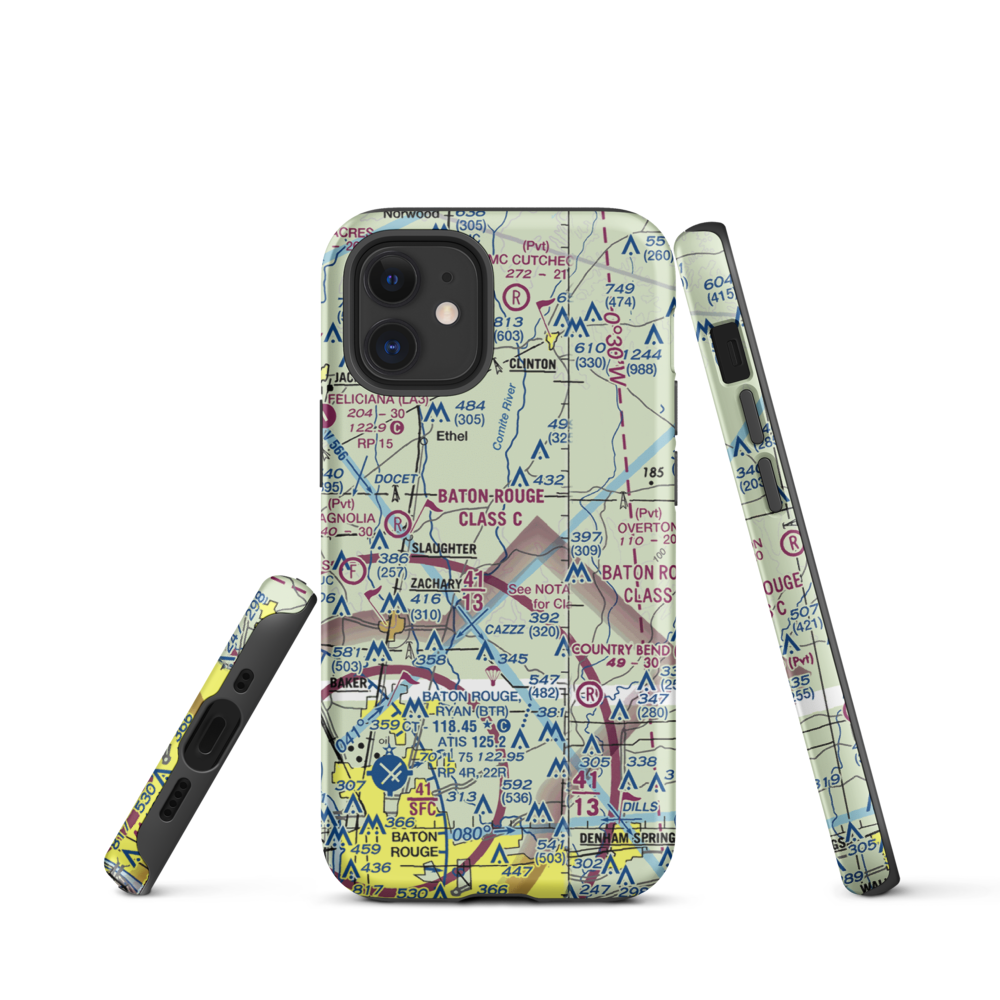 Annison Private Airport (LS25) VFR Sectional  Tough iPhone Case iPhone 12 mini model shown