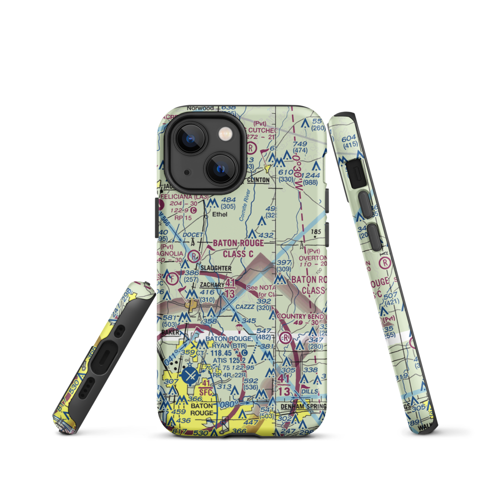 Annison Private Airport (LS25) VFR Sectional  Tough iPhone Case iPhone 13 mini model shown