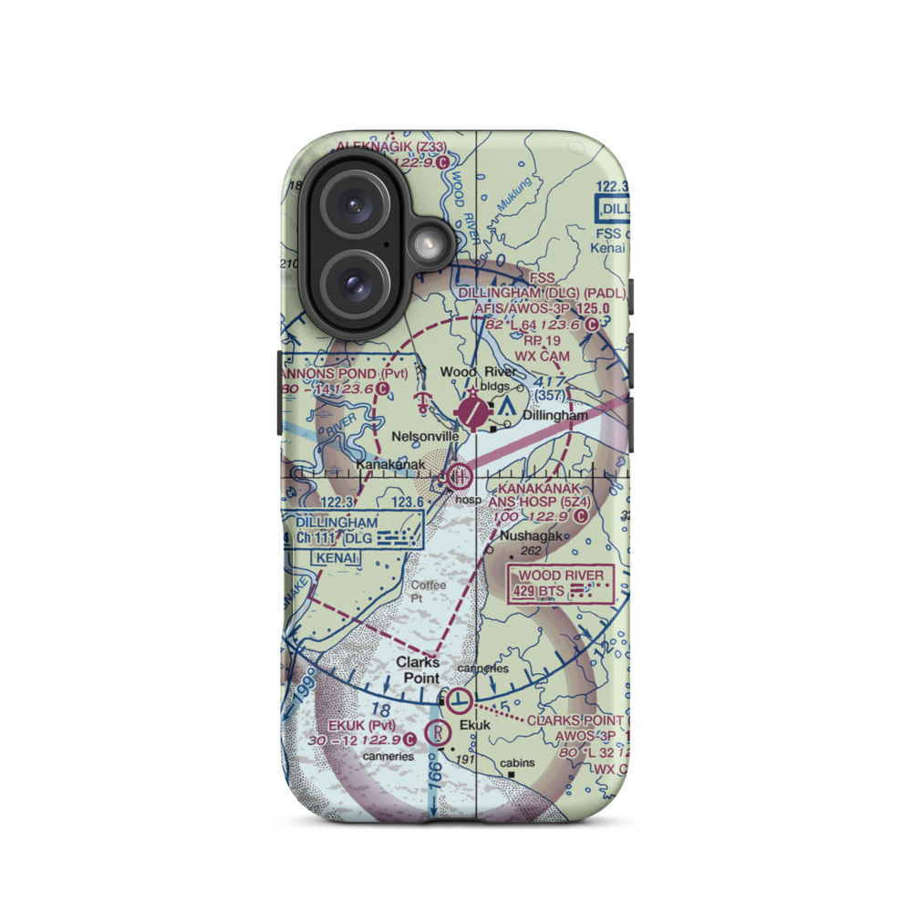 Ans Hospital Heliport (5Z4) VFR Sectional  Tough iPhone Case iPhone 16 model shown