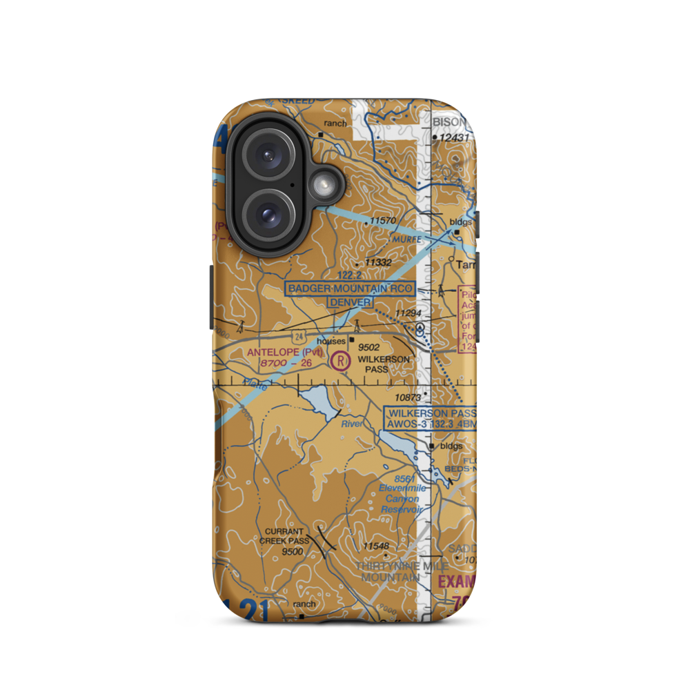 Antelope Airpark (93CO) VFR Sectional  Tough iPhone Case iPhone 16 model shown