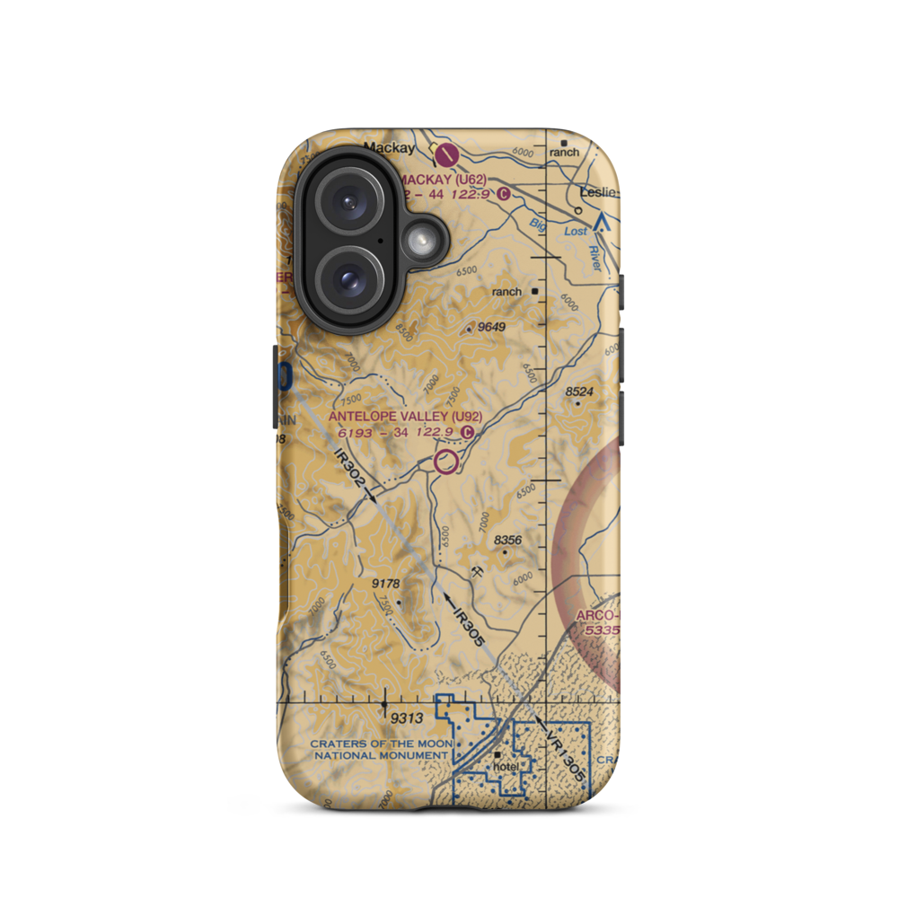 Antelope Valley Airport (U92) VFR Sectional  Tough iPhone Case iPhone 16 model shown