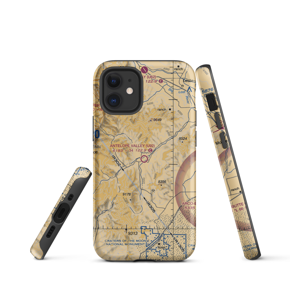 Antelope Valley Airport (U92) VFR Sectional  Tough iPhone Case iPhone 12 mini model shown