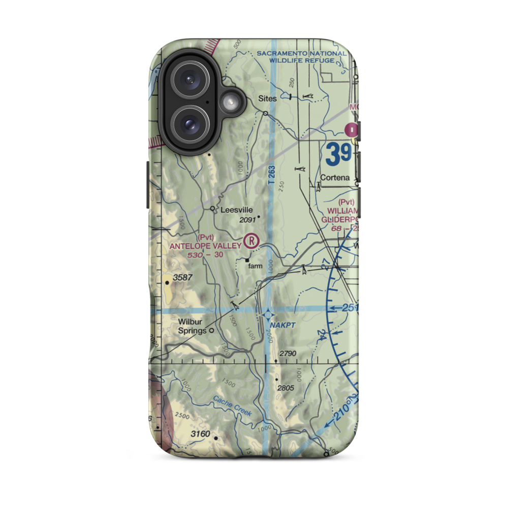 Antelope Valley Ranch Airport (4CL3) VFR Sectional  Tough iPhone Case iPhone 16 Plus model shown