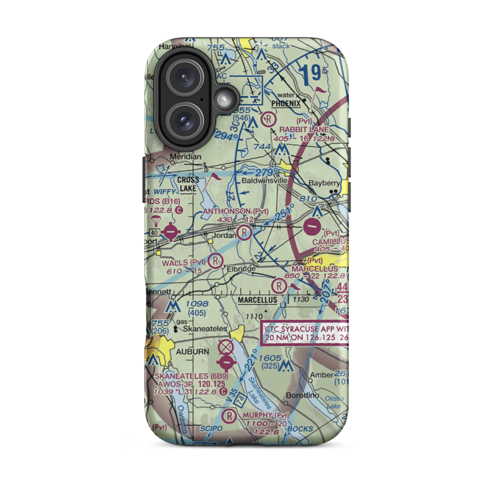 Anthonson Airport (NY28) VFR Sectional  Tough iPhone Case iPhone 16 Plus model shown
