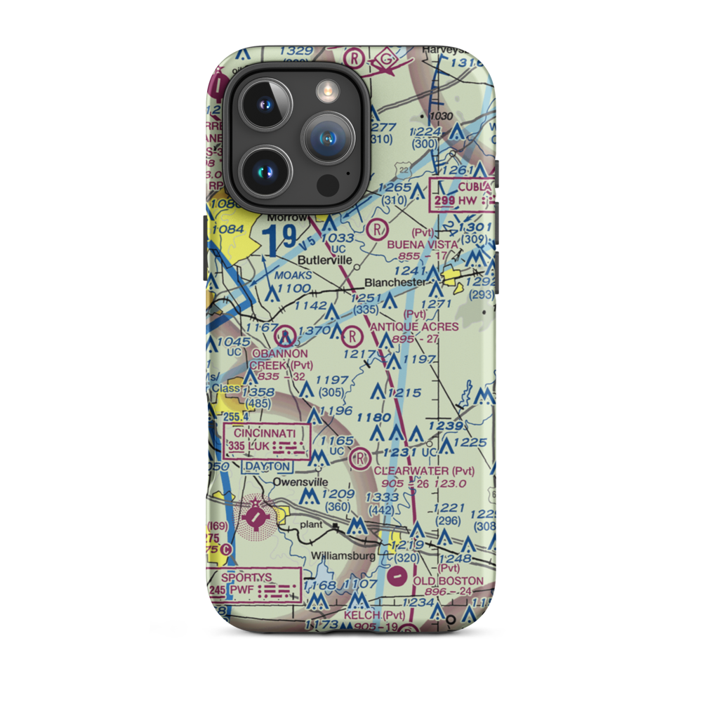Antique Acres Airpark (OH65) VFR Sectional  Tough iPhone Case iPhone 16 Pro Max model shown