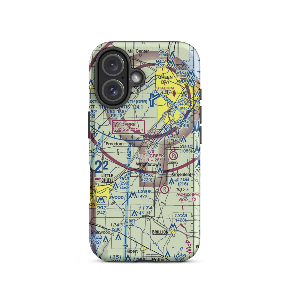 Antique Aerodrome (9WS2) VFR Sectional  Tough iPhone Case iPhone 16 model shown