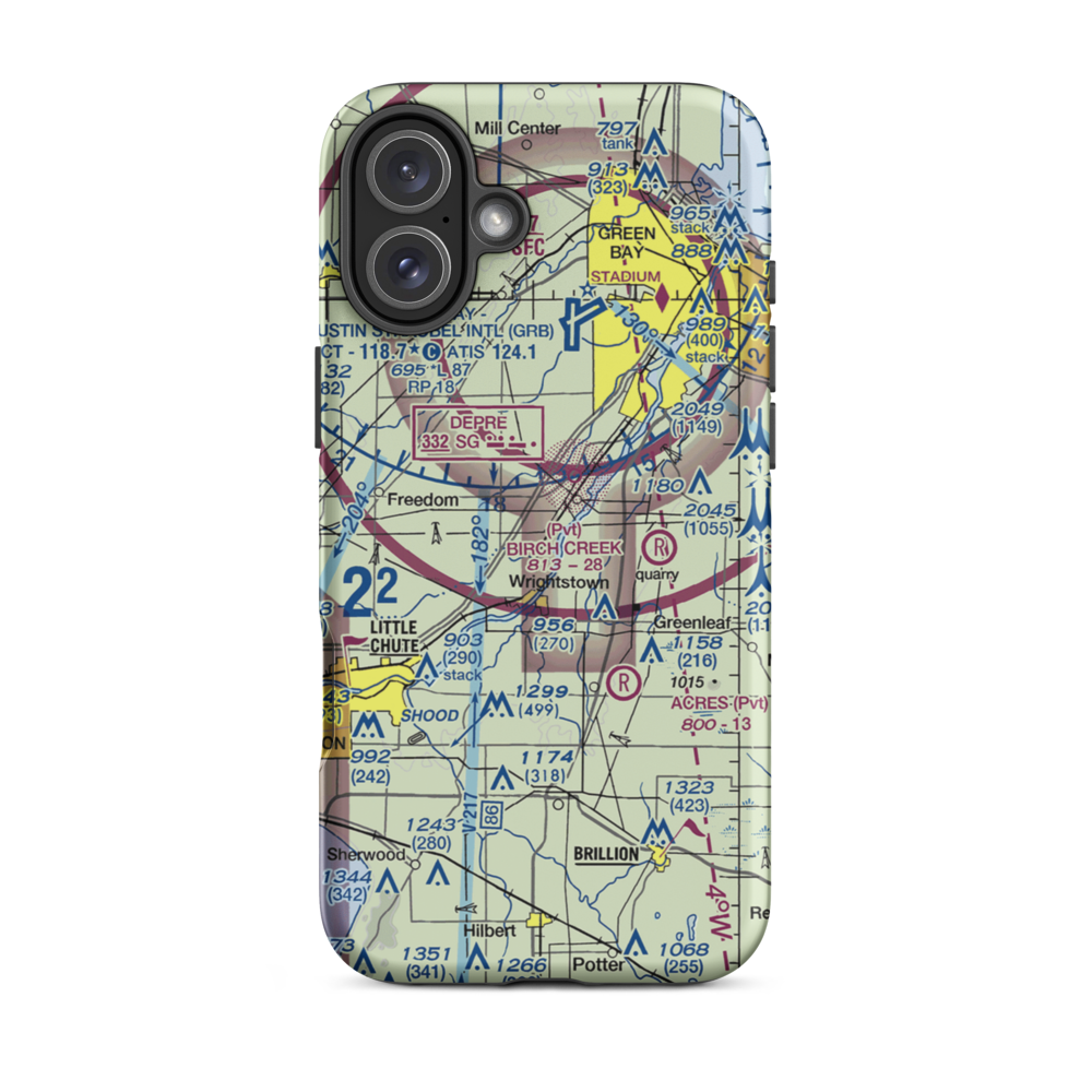Antique Aerodrome (9WS2) VFR Sectional  Tough iPhone Case iPhone 16 Plus model shown