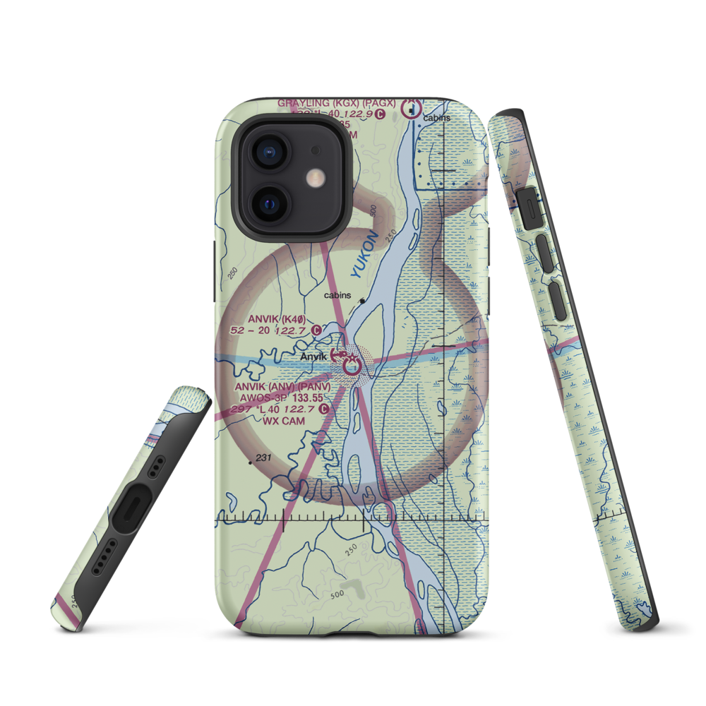 Anvik Airport (ANV) VFR Sectional  Tough iPhone Case iPhone 12 model shown