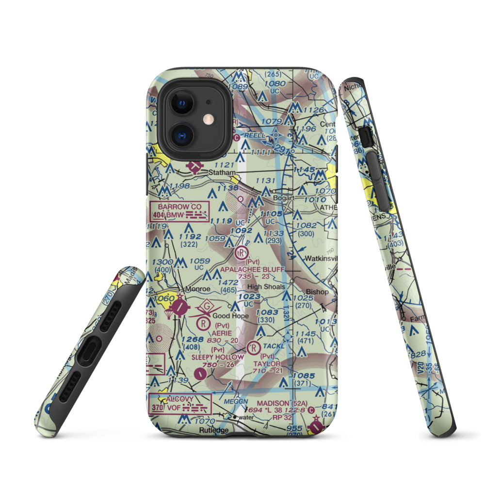 Apalachee Bluff Airpark (67GA) VFR Sectional  Tough iPhone Case iPhone 11 model shown