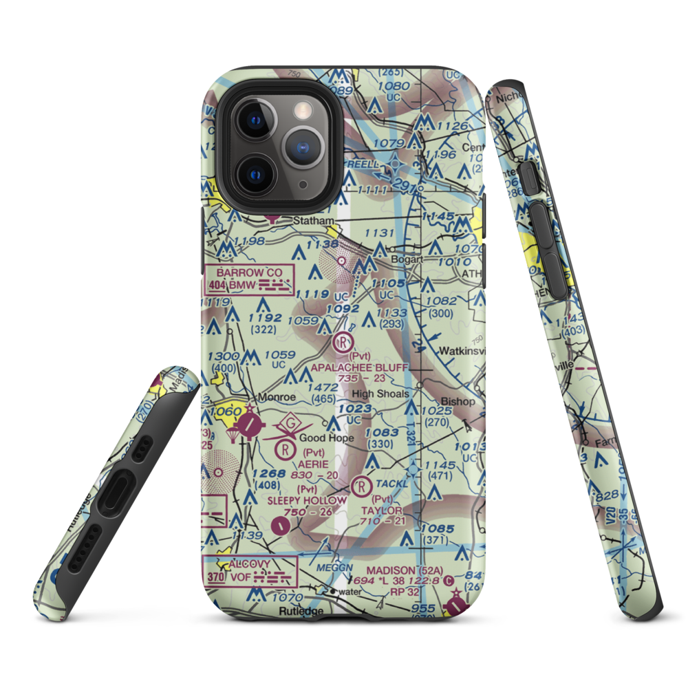 Apalachee Bluff Airpark (67GA) VFR Sectional  Tough iPhone Case iPhone 11 Pro model shown