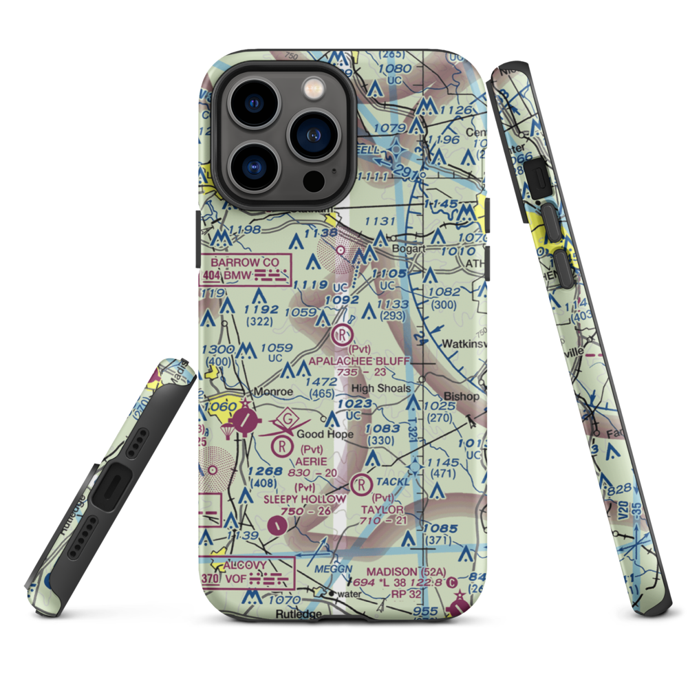 Apalachee Bluff Airpark (67GA) VFR Sectional  Tough iPhone Case iPhone 13 Pro Max model shown