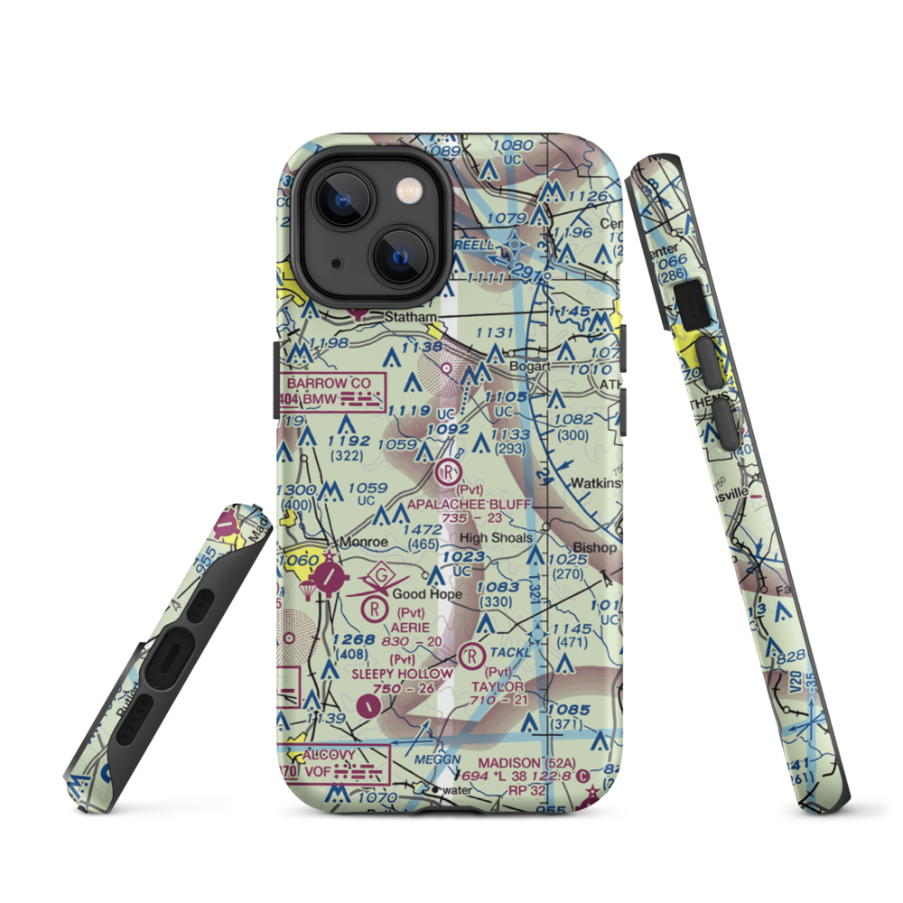 Apalachee Bluff Airpark (67GA) VFR Sectional  Tough iPhone Case iPhone 14 model shown