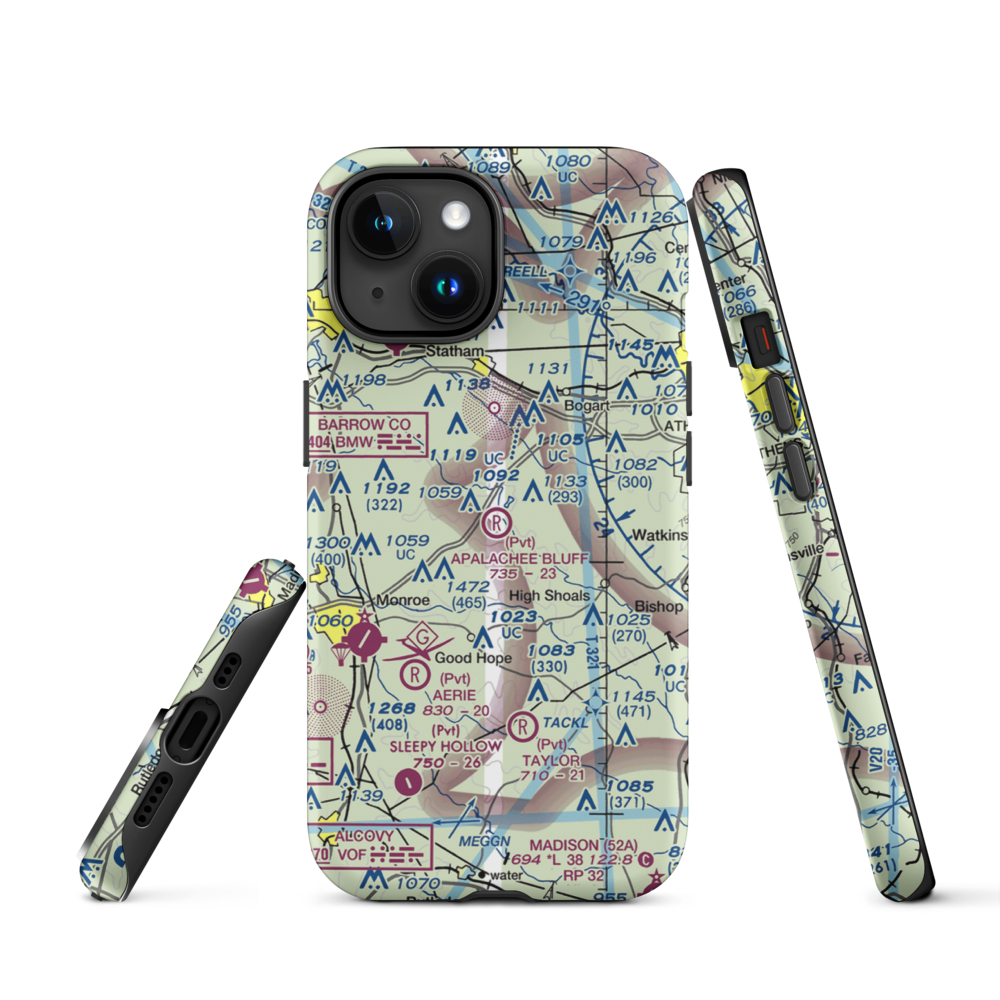 Apalachee Bluff Airpark (67GA) VFR Sectional  Tough iPhone Case iPhone 15 model shown