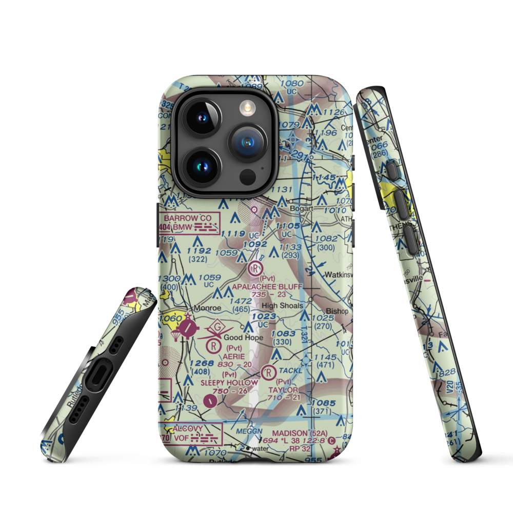 Apalachee Bluff Airpark (67GA) VFR Sectional  Tough iPhone Case iPhone 15 Pro model shown