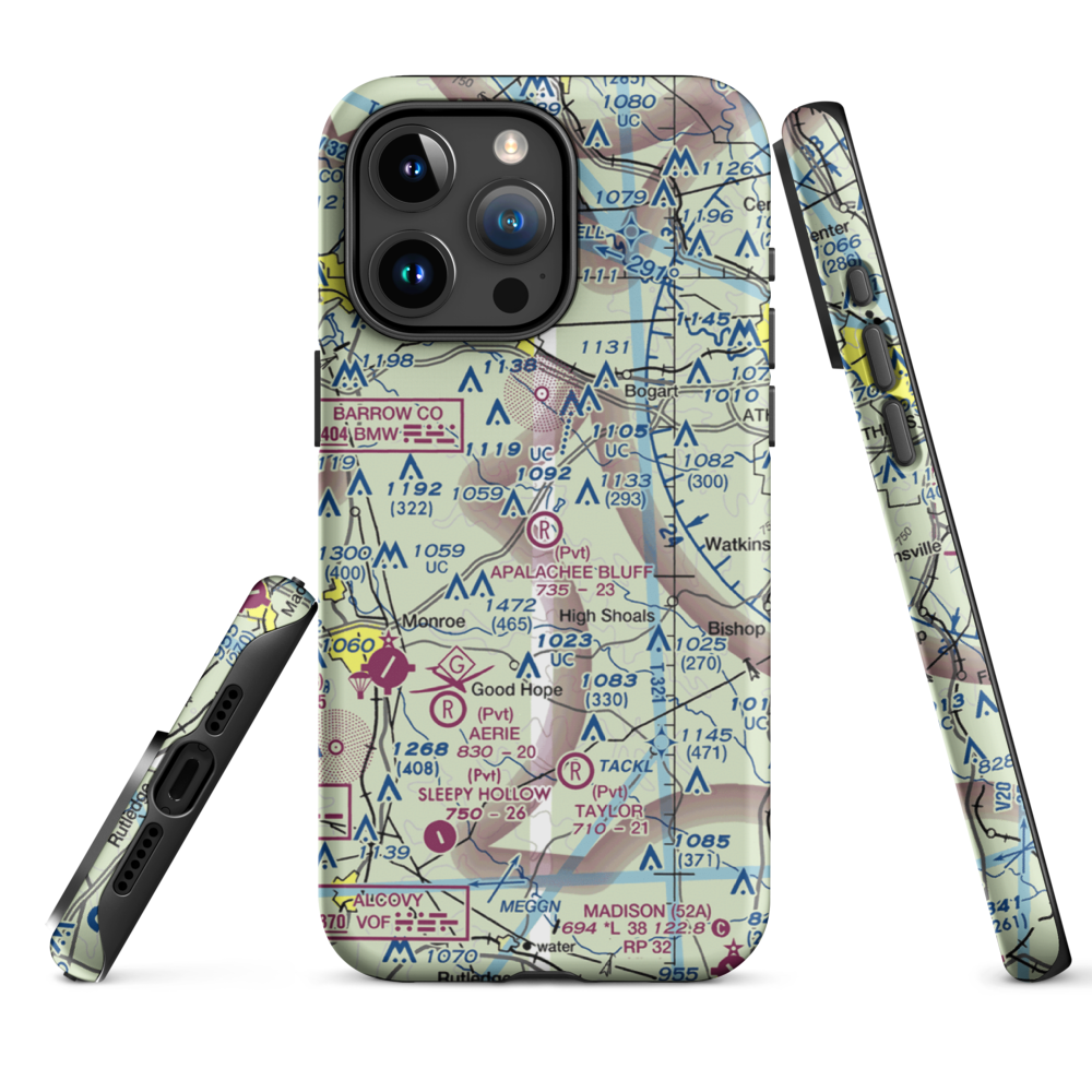 Apalachee Bluff Airpark (67GA) VFR Sectional  Tough iPhone Case iPhone 15 Pro Max model shown