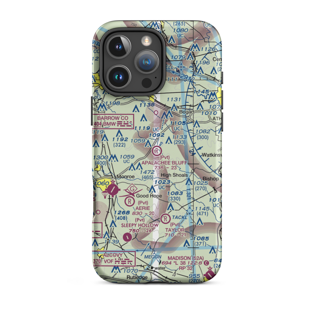 Apalachee Bluff Airpark (67GA) VFR Sectional  Tough iPhone Case iPhone 16 Pro Max model shown