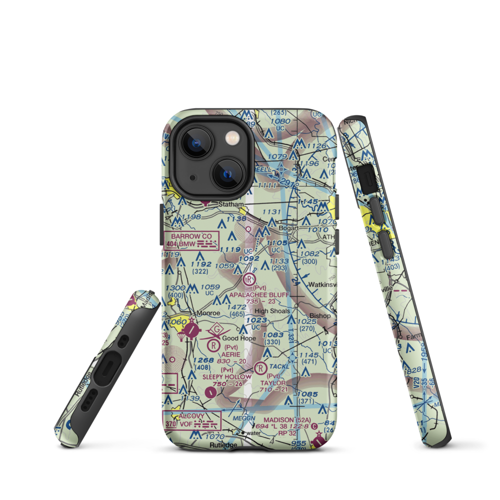 Apalachee Bluff Airpark (67GA) VFR Sectional  Tough iPhone Case iPhone 13 mini model shown