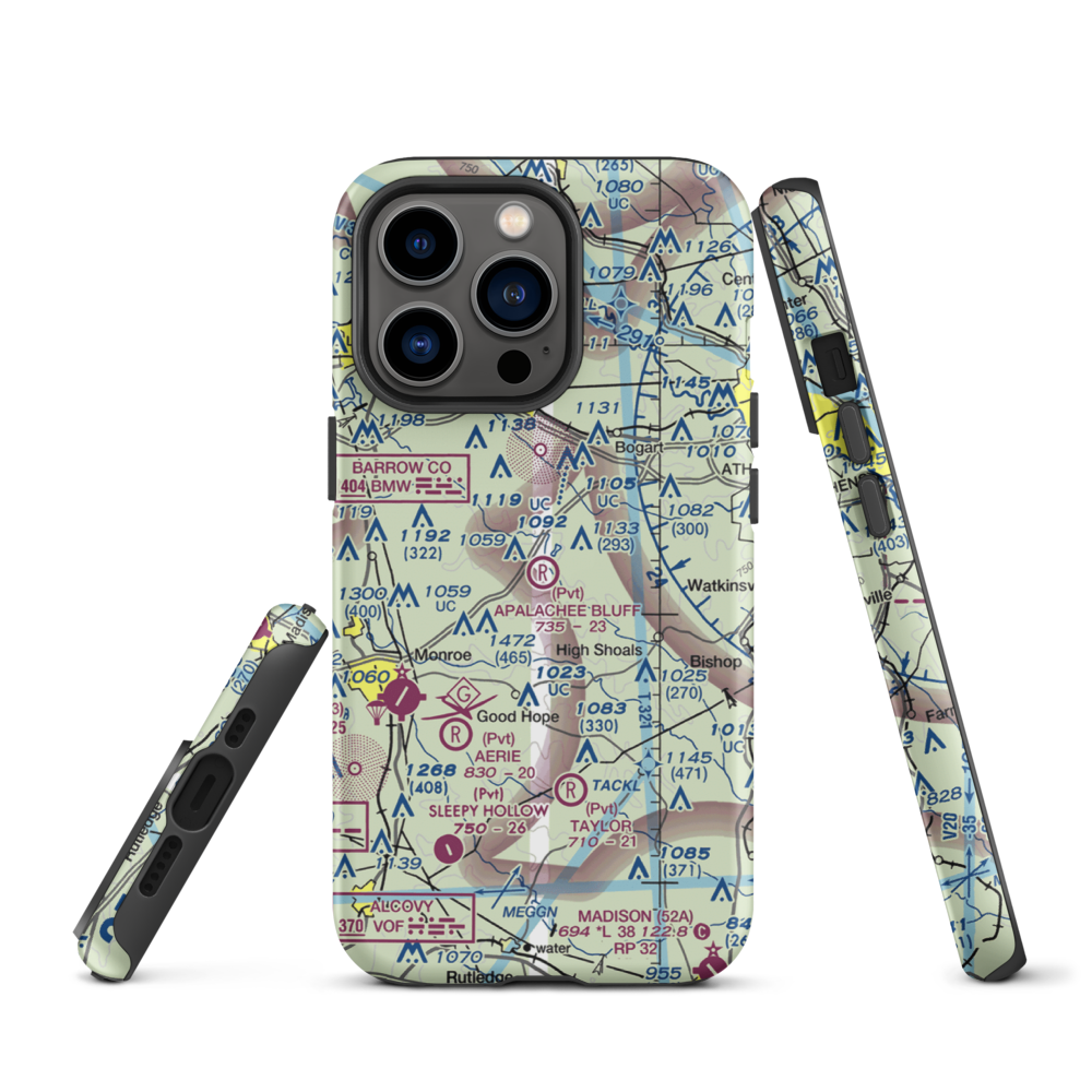 Apalachee Bluff Airpark (67GA) VFR Sectional  Tough iPhone Case iPhone 13 Pro model shown