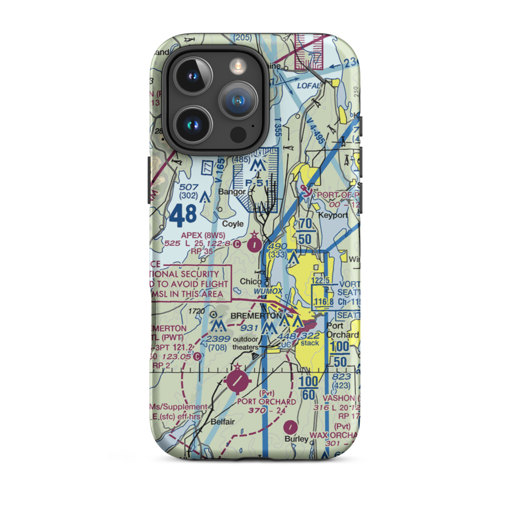 Apex Airpark (8W5) VFR Sectional  Tough iPhone Case iPhone 16 Pro Max model shown