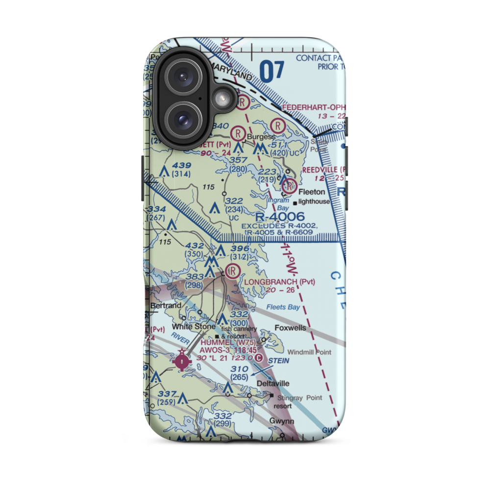 Apple Grove Airport (VA31) VFR Sectional  Tough iPhone Case iPhone 16 Plus model shown