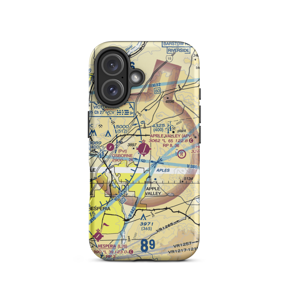 Apple Valley Airport (APV) VFR Sectional  Tough iPhone Case iPhone 16 model shown