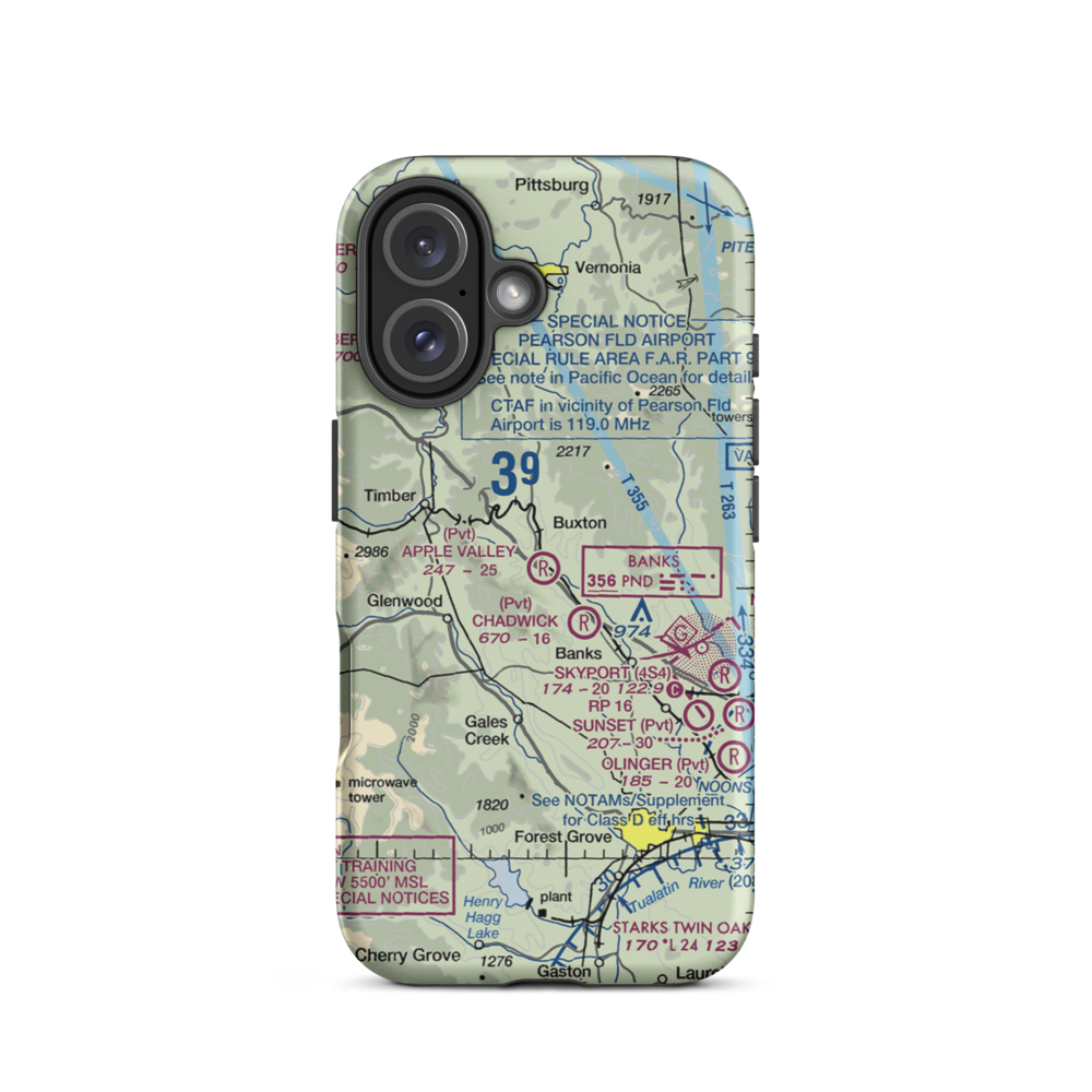 Apple Valley Airport (OR61) VFR Sectional  Tough iPhone Case iPhone 16 model shown