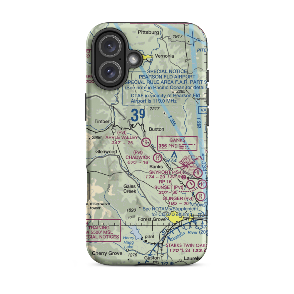 Apple Valley Airport (OR61) VFR Sectional  Tough iPhone Case iPhone 16 Plus model shown