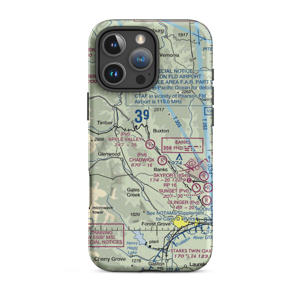 Apple Valley Airport (OR61) VFR Sectional  Tough iPhone Case iPhone 16 Pro Max model shown