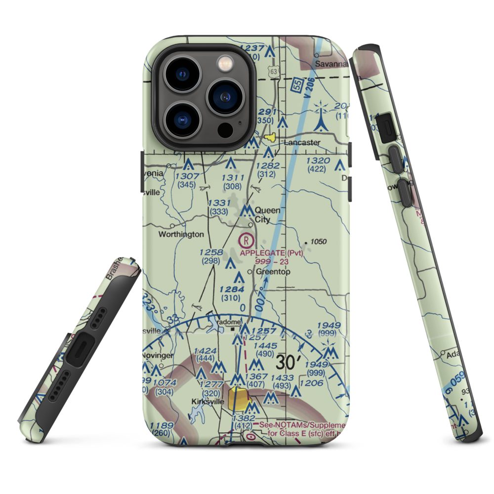 Applegate Airport (15MO) VFR Sectional  Tough iPhone Case iPhone 13 Pro Max model shown