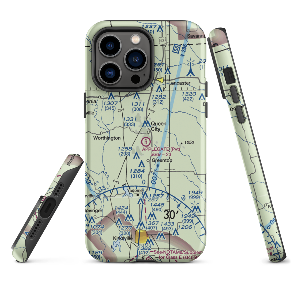 Applegate Airport (15MO) VFR Sectional  Tough iPhone Case iPhone 14 Pro Max model shown