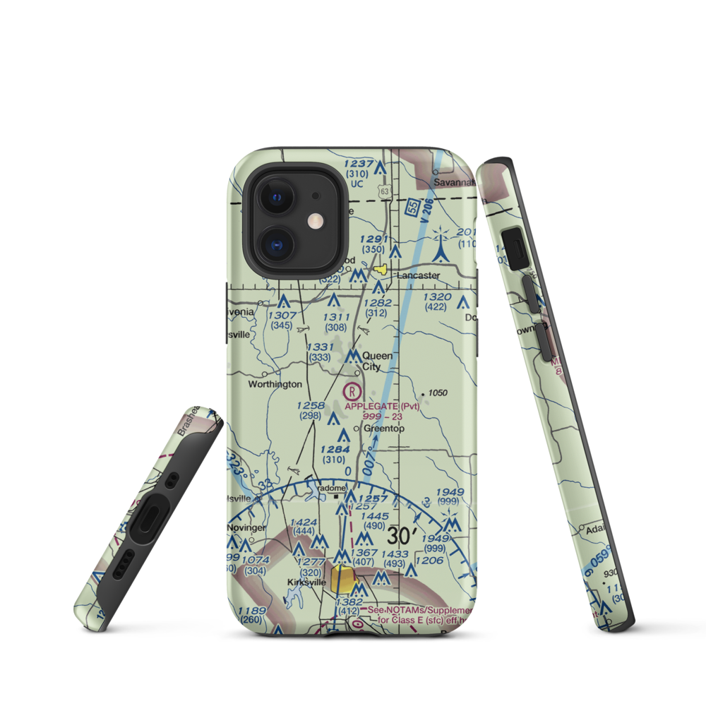 Applegate Airport (15MO) VFR Sectional  Tough iPhone Case iPhone 12 mini model shown