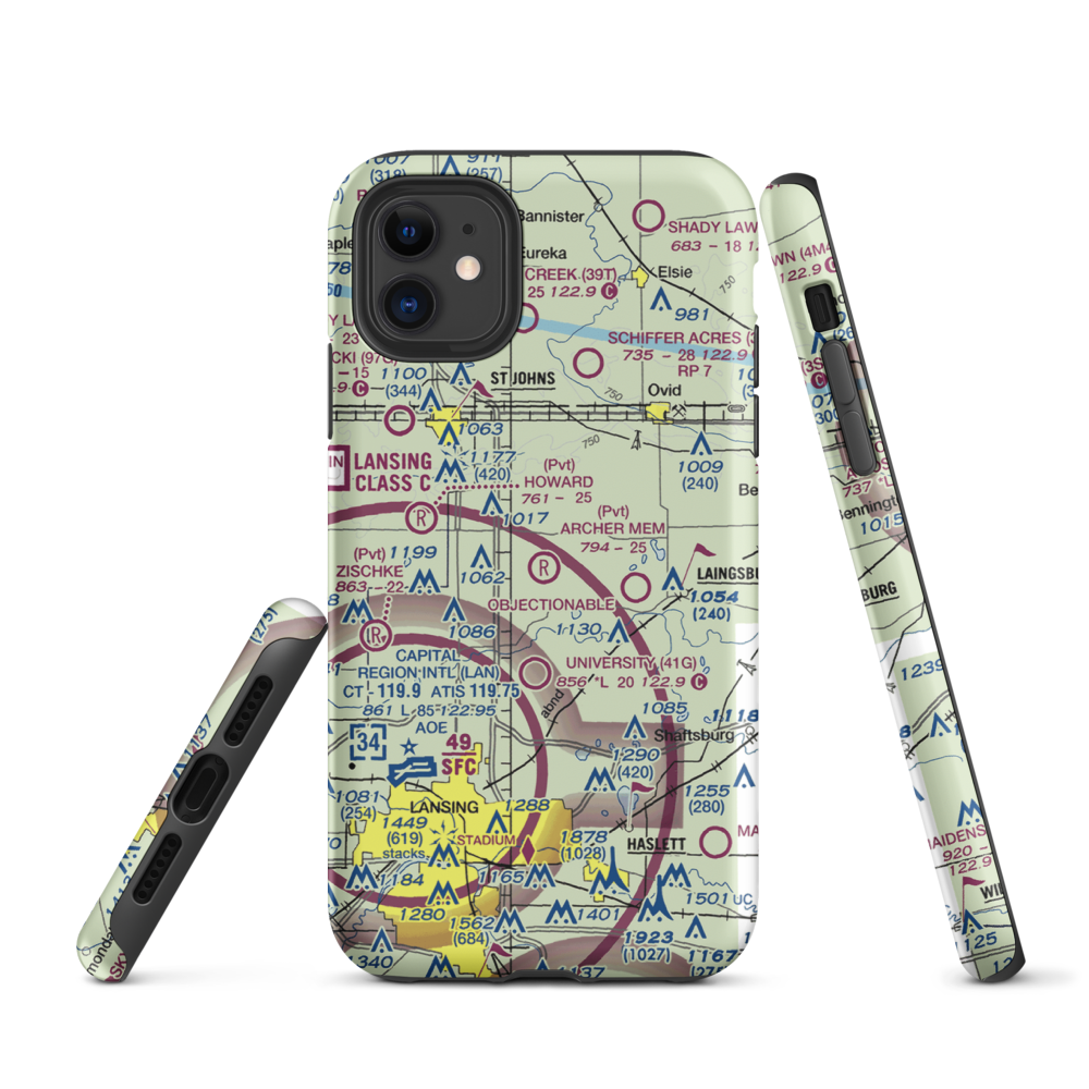 Archer Memorial Field (2S3) VFR Sectional  Tough iPhone Case iPhone 11 model shown