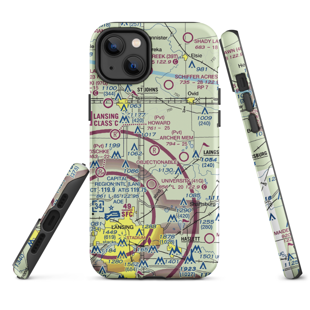 Archer Memorial Field (2S3) VFR Sectional  Tough iPhone Case iPhone 14 Plus model shown