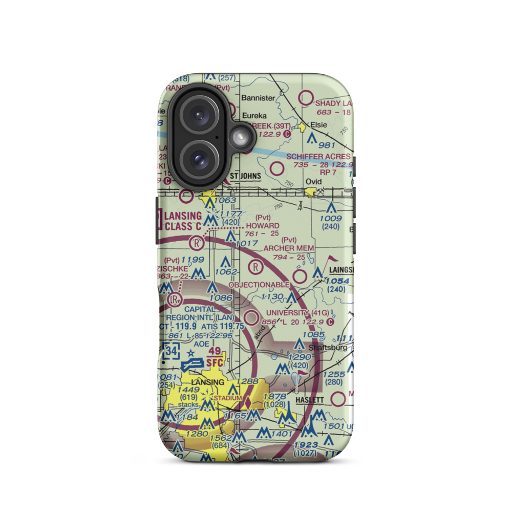 Archer Memorial Field (2S3) VFR Sectional  Tough iPhone Case iPhone 16 model shown