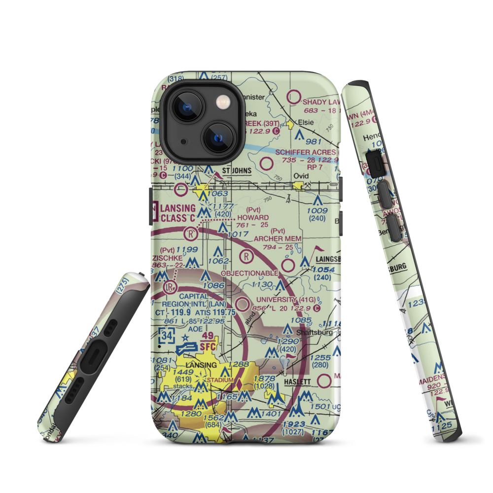 Archer Memorial Field (2S3) VFR Sectional  Tough iPhone Case iPhone 13 model shown