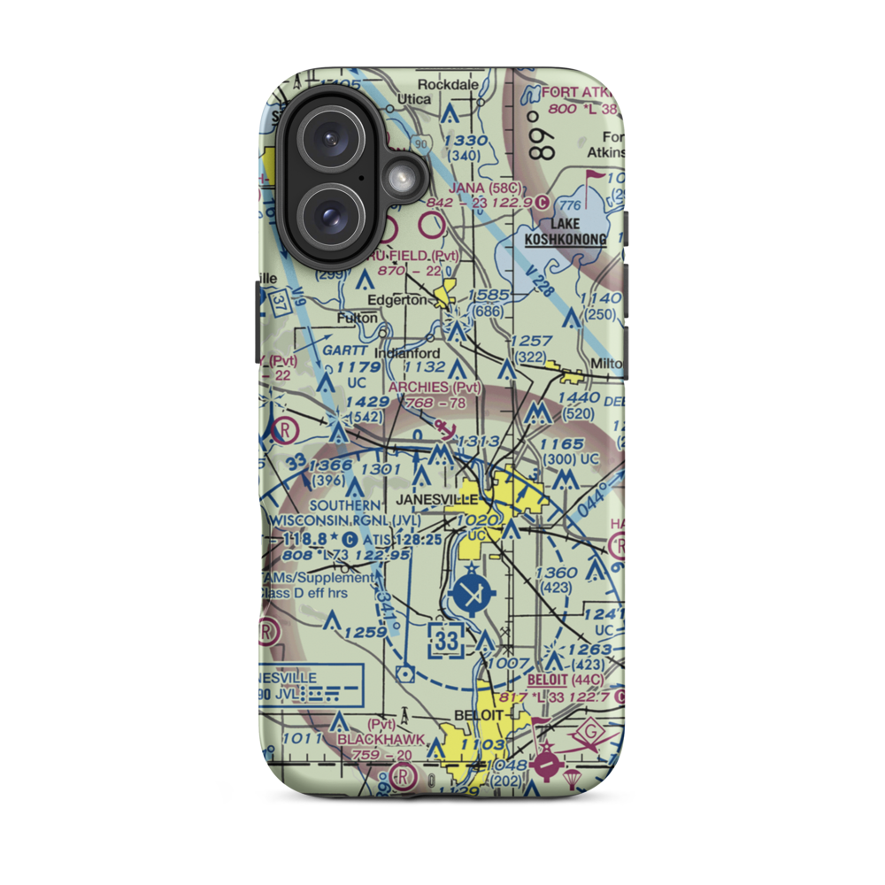 Archie's Seaplane Base (WS01) VFR Sectional  Tough iPhone Case iPhone 16 Plus model shown